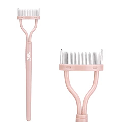 31jnmiEsQLL.jpg Eyelash Separator Eyelash Comb Lash Separator Tool MSQ Mascara Brush Eyelash Brush Separator Mascara Comb Arc Designed Mascara Applicator With Cover Naked Pink (1PCS) - Image 1