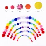 HEHALI 1000pcs Multicolor Pom Pom Balls, Assorted Sizes & Colors Pompoms for Arts and Craft Making Decorations - Image 3