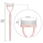 Eyelash Separator Eyelash Comb Lash Separator Tool MSQ Mascara Brush Eyelash Brush Separator Mascara Comb Arc Designed Mascara Applicator With Cover Naked Pink (1PCS) - Image 5