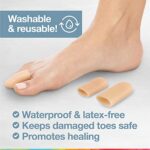 ZenToes 6 Pack Gel Toe Cap and Protector - Cushions and Protects to Provide Relief from Missing or Ingrown Toenails, Corns, Blisters, Hammer Toes (Variety, Beige)) - Image 6