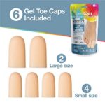 ZenToes 6 Pack Gel Toe Cap and Protector - Cushions and Protects to Provide Relief from Missing or Ingrown Toenails, Corns, Blisters, Hammer Toes (Variety, Beige)) - Image 4