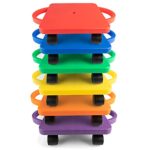 Champion Sports Scooter Board with Handles, Set of 6, Wide 12 x 12 Base - Multi-Colored, Fun Sports Scooters with Non-Marring Plastic Casters for Children - Premium Kids Outdoor Activities and Toys - Image 3