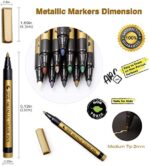 PANDAFLY Metallic Marker Pens, Set of 10 Colors Paint Markers for Black Paper, Rock Painting, Scrapbooking Crafts, Card Making, Ceramics, DIY Photo Album, Ceramic, Glass and More (Medium tip) - Image 4