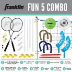 Franklin Sports Fun 5 Combo Outdoor Game Set - Backyard, Beach + Camping Games for Kids - Badminton, Volleyball, Flip Toss, Flying Disc - Horseshoes or Ring Toss - Image 3