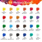Caliart Acrylic Paint Set With 12 Brushes, 24 Colors (59ml, 2oz) Art Craft Paints for Artists Kids Students Beginners & Painters, Canvas Halloween Pumpkin Ceramic Wood Rock Painting Art Supplies Kit - Image 4