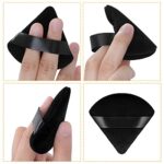 Sibba 2 Pieces Triangle Powder Puffs Face Cosmetic Powder Puff Washable Reusable Soft Plush Powder Sponge Makeup Foundation Sponge for Face Body Loose Powder Wet Dry Makeup Tool (2Pcs Black) - Image 6