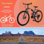 Multiple 26/29 Inch Mens Mountain Bike, 21 Speeds Folding Bike for Adults and Teens, Full Suspension Off-Road Racing Bike with Dual Disc Brakes High Carbon Steel Frame - Image 5