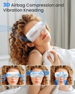 AIRSIDUN Eye Massager with Heat Cooling Eye Masks for Dark Circles Puffiness 3D Airbag Kneading Vibration Eye Massage for Migraines Bluetooth Music Eye Care for Dry Eyes Sleep Relax Gifts for Her - Image 4