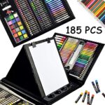 Sunnyglade 185 Pieces Double Sided Trifold Easel Art Set, Drawing Art Box with Oil Pastels, Crayons, Colored Pencils, Markers, Paint Brush, Watercolor Cakes, Sketch Pad - Image 4