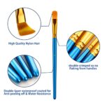 Paint Brushes Set, 20 Pcs Paint Brushes for Acrylic Painting, Oil Watercolor Acrylic Paint Brush, Artist Paintbrushes for Body Face Rock Canvas, Kids Adult Drawing Arts Crafts Supplies, Blue - Image 3