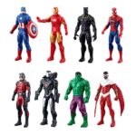 Marvel Avengers Action Figures - Iron Man, Hulk, Black Panther, Captain America, Spider Man, Ant Man, War Machine & Falcon! (8) - Image 3