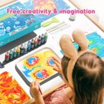 Arts and Crafts for Kids Girls Boys Age 3+,Marbling Paint Kit, Water Art Paint Set, Gifts for Kids, Creative Arts Kits for Kids & Adults, STEM Toys Art Suppliers Non-Toxic 12 Colors - Image 4