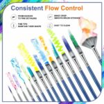 Paint Brush Set,Rosmax Artist Paint Brushes-Nylon Hair &15 Different Sizes for Acrylic Painting,Oil,Watercolor,Fabric-Great for Kids Adult Drawing Arts Crafts Supplies or Beginners,Professionals. - Image 4