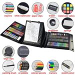 Sunnyglade 185 Pieces Double Sided Trifold Easel Art Set, Drawing Art Box with Oil Pastels, Crayons, Colored Pencils, Markers, Paint Brush, Watercolor Cakes, Sketch Pad - Image 5