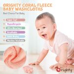 Orighty Baby Washcloths 50-Pack, Microfiber Coral Fleece Baby Face Towels, Soft and Absorbent Wash Cloths for Newborns, Infants and Toddlers, Gentle on Delicate Skin for Face Hands and Body, 7x9 Inch - Image 4