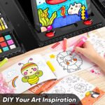 Soucolor Art Supplies, Drawing Set Art Kits with Trifold Easel, 2 Drawing Pad, 1 Coloring Book, Crayons, Pastels, Watercolors, Pencils, Arts and Crafts Gifts Case for Kids Girls Boys Teens Beginners - Image 4