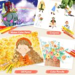 Soucolor Arts and Crafts Supplies, 183-Pack Drawing Painting Set for Kids Girls Boys Teens, Coloring Art Kit Gift Case: Crayons, Oil Pastels, Watercolors Cake, Colored Pencils Markers, Sketch Paper - Image 5