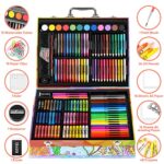 Soucolor Arts and Crafts Supplies, 183-Pack Drawing Painting Set for Kids Girls Boys Teens, Coloring Art Kit Gift Case: Crayons, Oil Pastels, Watercolors Cake, Colored Pencils Markers, Sketch Paper - Image 4