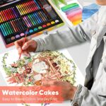Soucolor Arts and Crafts Supplies, 183-Pack Drawing Painting Set for Kids Girls Boys Teens, Coloring Art Kit Gift Case: Crayons, Oil Pastels, Watercolors Cake, Colored Pencils Markers, Sketch Paper - Image 6