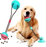 Dog Toy for Aggressive Chewers, Tug of War with Suction Cup, Stimulating Toys, Dog Puzzle Treat with Food Dispensing Ball